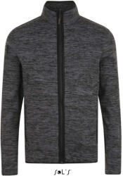 SOL'S Uniszex TURBO cipzáras unisex vastag polár pulóver, SOL'S SO01652, Dark Grey/Black-XS (so01652dgr-bl-xs)