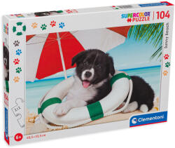 Clementoni Puzzle Clementoni din 104 de piese - Cățelușa de pe plajă (25741) Puzzle