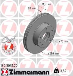 ZIMMERMANN Disc frana ZIMMERMANN COAT Z 180.3031. 20 (180.3031.20)