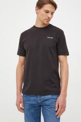 Calvin Klein pamut póló fekete, sima - fekete L - answear - 16 990 Ft