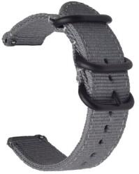  Curea din tesatura de nylon gri catarame zulu negre 24mm - cureaceas
