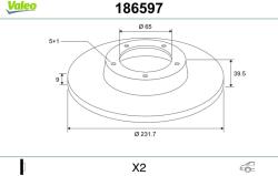 VALEO Disc frana VALEO 186597 (186597) - automobilus