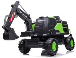 Hollicy Excavator electric pentru copii Volvo 90W 12V, incarcator actionat electric, culoare verde