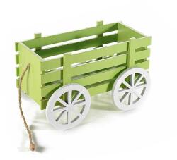 Decorer Carucior decorativ lemn verde 24 cm x 13 cm x 15 h (A51.41.53Ddeco)