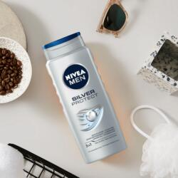 Nivea Men Silver Protect, Gel de duș 3 în 1 pentru față, corp și păr, 500 ml