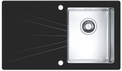 Alveus KARAT 10 Rozsdamenetes mosogató, üveg, 860 x 500 mm, jobbos, fekete 1103657 (1103657)