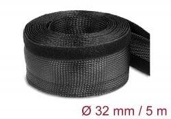 Delock fonott kábelharisnya tépőzárral 5m x 32mm fekete (19055) (19055)