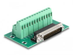 Delock D-Sub 25 tűs apa - Terminal Block DIN sínhez (66911) - aqua