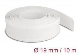 Delock fonott kábelharisnya tépőzárral 10m x 19mm fehér (20819) (20819)