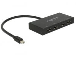 Delock Displayport 1.2-es elosztó 1 x mini Displayport-bemenet > 4 x Displayport-kimenet 4K (87693) - aqua