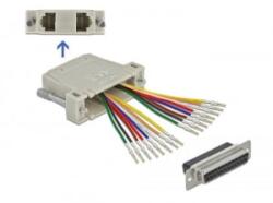 Delock D-Sub 25 tűs krimp anya - 2 x RJ45 anya eszközkészlettel bézs (66834) (66834)