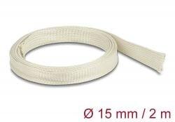 Delock fonott kábelharisnya nomex szálakból 2m x 15mm fehér (20894) (20894)