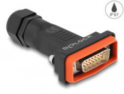 Delock D-Sub 15 tűs apa kerettel IP67 vízhatlan (87806) - aqua