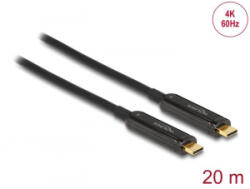 Delock aktív optikai video kábel USB-C csatlakozóval 4K 60 Hz 20 m (84122)