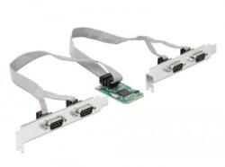 Delock 4x Soros port bővítő kártya mini PCIe (95243) (95243) - aqua