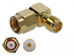 DeLock adapter RP-SMA-dugó apa RP-SMA csatlakozóhüvely 90 10 GHz (89956) (89956)