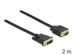 Delock Kábel DVI 12+5 csatlakozódugóval - VGA csatlakozódugóval 2m (86749)