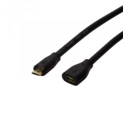 LogiLink USB 2.0 kábel Micro-USB/M - Micro-USB/F 1, 5m fekete (CU0122)
