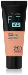 Maybelline New York Fit Me! Matte+Poreless machiaj mat pentru piele normală și grasă culoare 250 Sun Beige 30 ml