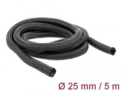 Delock fonott kábelharisnya önzáródó 5m x 25mm fekete (18920) (18920)
