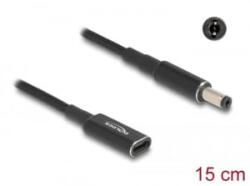 Delock Laptop töltőkábel adapterkábel USB Type-C anya - 5, 5 x 2, 1 mm apa 15cm (60039) (60039)