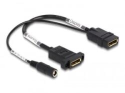 Delock DisplayPort kábel 4K 60 Hz DC töltéssel 2, 1 x 5, 5 mm 0, 30 m panel-csatlakozó (87039) - aqua