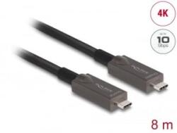 Delock aktív optikai USB-C videó + adat + PD kábel 8 m (84147) - aqua