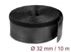 Delock fonott kábelharisnya tépőzárral 10m x 32mm fekete (19059) (19059)