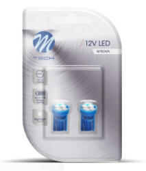 m-tech T10 LED 4x3528 SMD fehér kék, pár (72LB017B) (72LB017B)