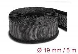 Delock fonott kábelharisnya tépőzárral 5m x 19mm fekete (19050) (19050)