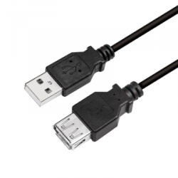 LogiLink USB 2.0 kábel USB-A/M - USB-A/F fekete 5m (CU0012B) (CU0012B)