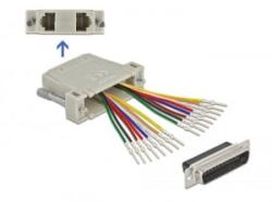 Delock D-Sub 25 tűs krimp apa - 2 x RJ45 anya eszköz készlettel bézs (66833)