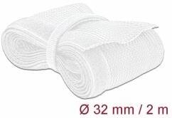 Delock fonott kábelharisnya tépőzárral 2m x 32mm fehér (20703) (20703)