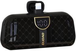 Dudao K20SL 5000mAh mini power bank Lightning / USB-C csatlakozókkal - fekete