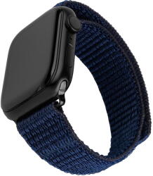 Fixed Curea pentru Apple Watch 1/2/3/4/5/6/7/8/9/10/SE/SE 2/Ultra/Ultra 2 (42/44/45/46/49mm) - Fixed Nylon Sporty Strap - Dark Blue (KF2341688) - vexio