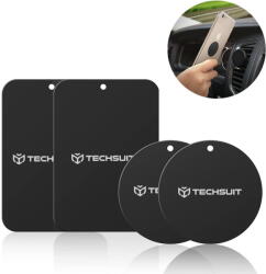 Techsuit Placute Metalice pentru Telefon (set 4) - Techsuit (MP04) - Black (KF2320960) - vexio