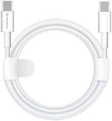 Techsuit Cablu de date Type-C to Type-C, Fast Charging, 60W, 480Mbps, 1m - Techsuit (PCB130) - White (KF2331696) - vexio