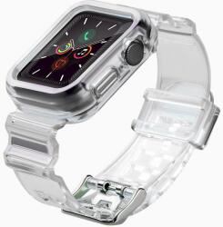 Fusion Light Set Apple Watch 2/3/4/5/6/SE/7 Szilikon Szíj - 38/40/41 mm, Fekete