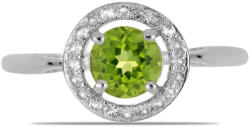  Ezüst Gyűrű Changbai Peridottal és Fehér Topázzal, Y56654/57 (Y56654/57)
