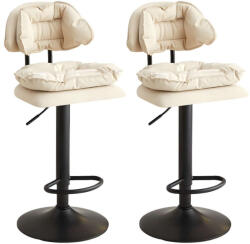 Quasar & Co 2 db bárszék szett, Quasar & Co. ® CLEO, forgatható, 360°-os forgórendszerrel, magasságban állítható, lábtartóval, műbőr/fém/szivacs kárpitozással, alkalmas konyhába, bézs