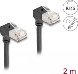 Delock 80300 S/FTP Cat6a RJ45 90° Patch kábel 2m - Fekete (80300)