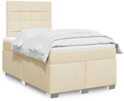 vidaXL krémszínű szövet rugós ágy matraccal 120 x 190 cm (3290432)
