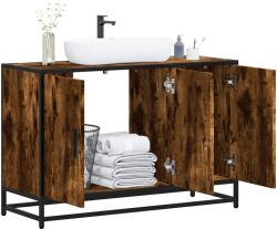 vidaXL füstös tölgy szerelt fa fürdőszobai mosdószekrény 90x33x60 cm (849271) - vidaxl
