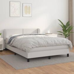 vidaXL fehér műbőr rugós ágy matraccal 140x190 cm (3127248)