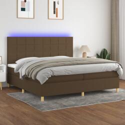 vidaXL barna szövet rugós és LED-es ágy matraccal 200x200 cm (3135464)