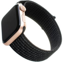 Fixed Curea pentru Apple Watch 1/2/3/4/5/6/7/8/9/10/SE/SE 2/Ultra/Ultra 2 (42/44/45/46/49mm) - Fixed Nylon Strap - Reflective Black (KF2341642) - pcone