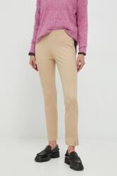 Lauren Ralph Lauren pantaloni femei, culoarea bej, mulata, high waist 9BYY-SPD098_01X