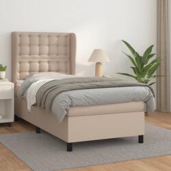 vidaXL cappuccino színű műbőr rugós ágy matraccal 90 x 190 cm (3129008)