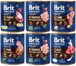 Brit Premium by Nature Vegyes ízek 6x800 g természetes kutyatáp