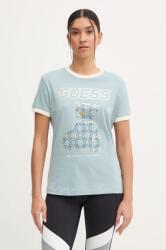 Guess tricou din bumbac MIDGE femei, culoarea turcoaz, V4BI02 K8FQ4 9BYH-TSD0UR_65B (V4BI02.K8FQ4)